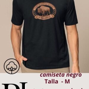 camiseta color negro talla M algodón estampa